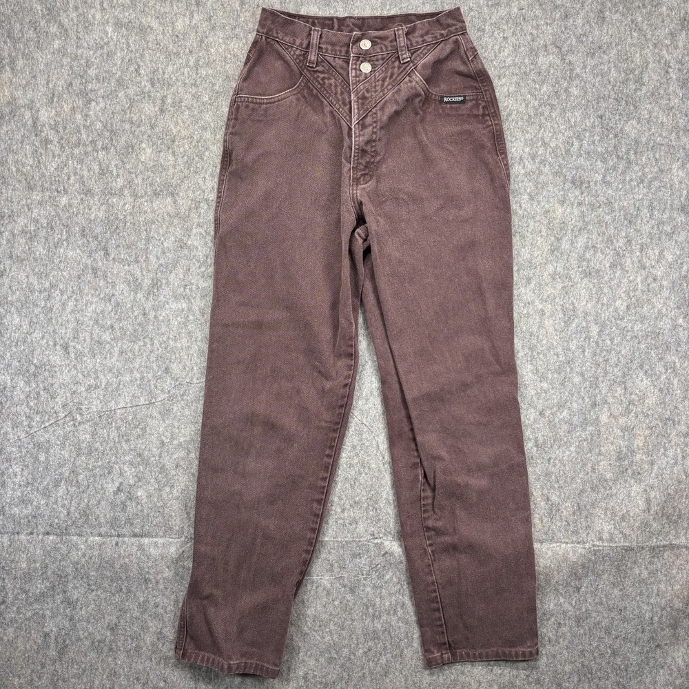 Vintage Rocky Mountain Jeans Bareback Women's 23 x 28 Purple Denim Western